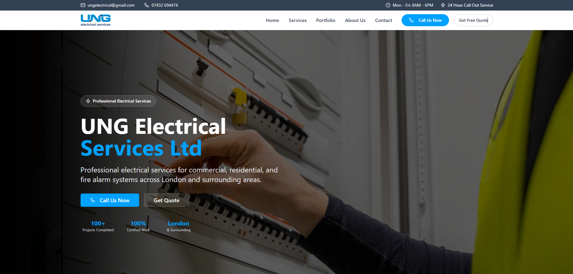 UNG Electrical - Web Design Portfolio by Elevation Media